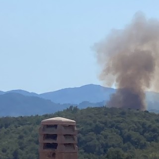 Incendio nei boschi tra Cenesi e Arnasco: rogo contenuto grazie all'intervento di Vigili del fuoco e Aib (FOTO)