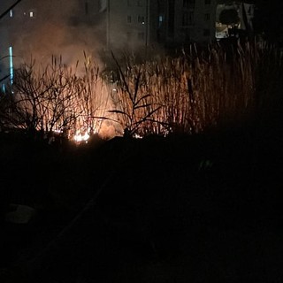 Spotorno, incendio sterpaglie nei pressi di un'abitazione. Parzialmente interessato il tetto