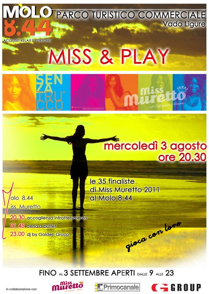 Serata evento al Molo 8.44: Miss Muretto a Vado Ligure