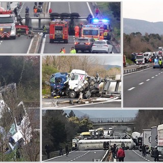 Incidente tra tir sulla A10: un morto e un ferito grave. Viabilità paralizzata (FOTO e VIDEO) Incidente tra tir sulla A10: un morto e un ferito grave. Viabilità paralizzata (FOTO e VIDEO)