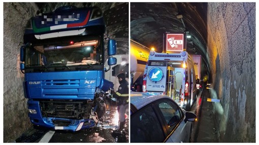 A10, scontro tra mezzi pesanti in galleria: traffico in tilt all'altezza di Albisola, disagi sulla via Aurelia (FOTO)