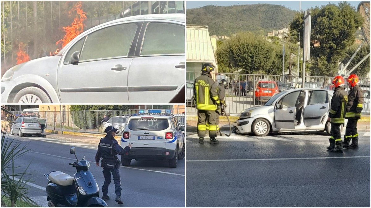 Auto in fiamme sulla via Aurelia a Pietra Ligure: intervento dei Vigili del fuoco (FOTO) Auto in fiamme sulla via Aurelia a Pietra Ligure: intervento dei Vigili del fuoco (FOTO)