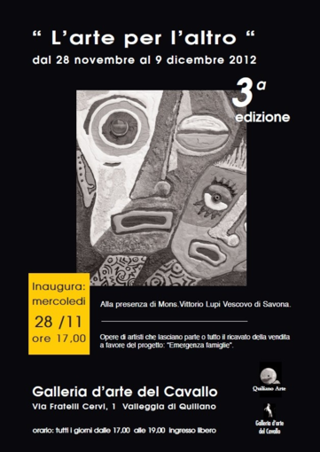Quiliano, terza edizione de "L'arte per l'altro": mostra collettiva d’arti visive