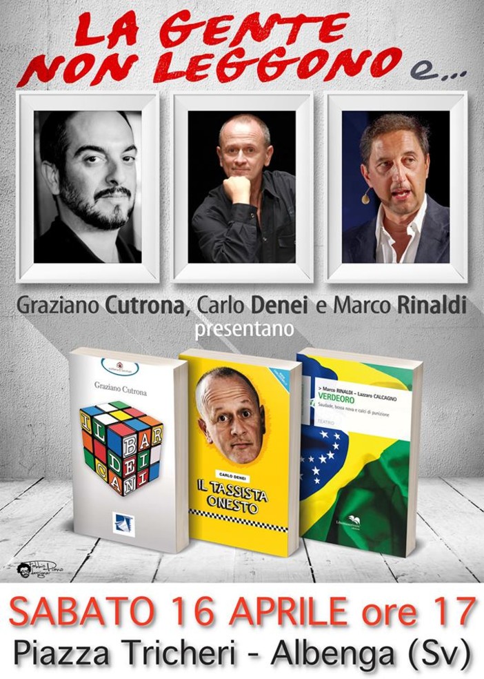 Sabato a Albenga "La gente non leggono" Sabato a Albenga "La gente non leggono"