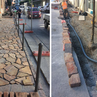 Alassio, avviati i lavori sui marciapiedi di Corso Europa