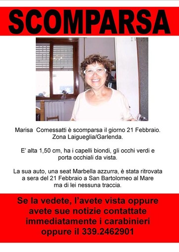Scomparsa 61enne Laigueglia: nasce il gruppo facebook "Troviamo Marisa", forse il primo testimone