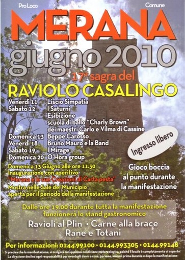 Merana: la 17a “Sagra del raviolo casalingo” vi aspetta Merana: la 17a “Sagra del raviolo casalingo” vi aspetta