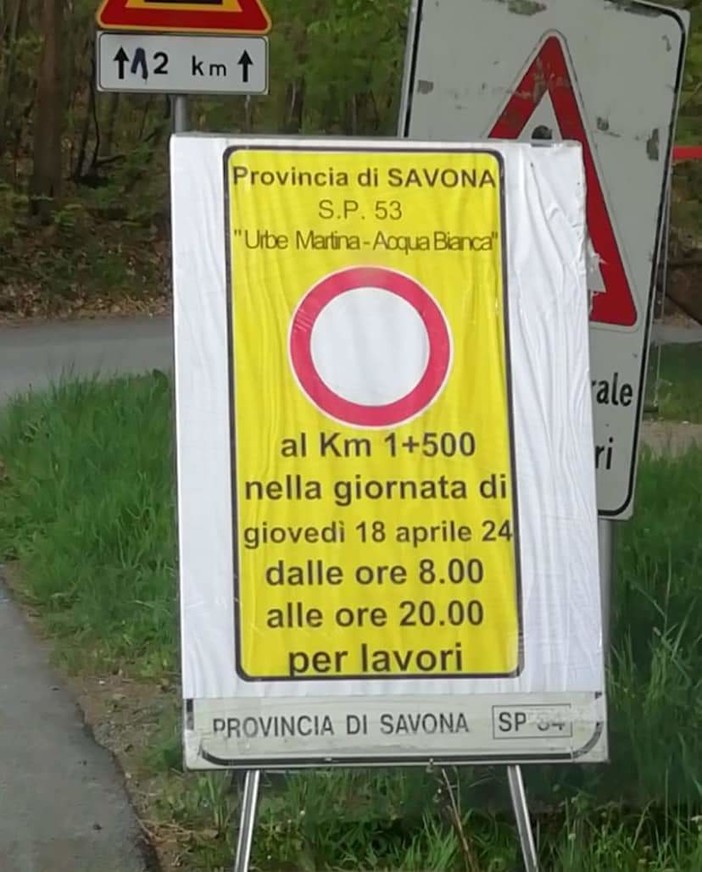 Urbe, chiusa per lavori la Sp53 in località Pianmalone. Il Comune: "La Provincia non ci ha avvisati" Urbe, chiusa per lavori la Sp53 in località Pianmalone. Il Comune: "La Provincia non ci ha avvisati"