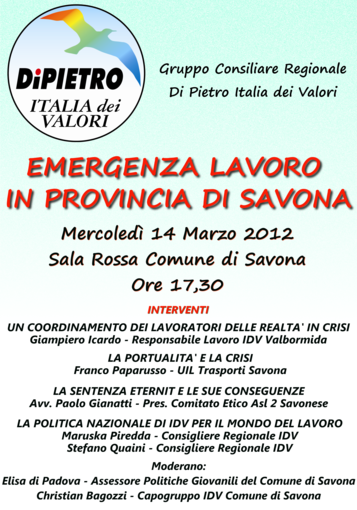 Piredda e Quaini a Savona per un incontro sull'emergenza lavoro in provincia