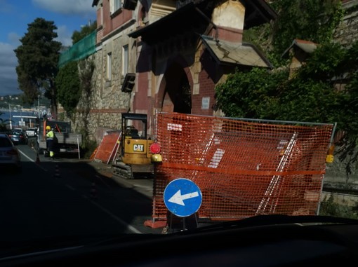 Lavori via Aurelia a Varazze