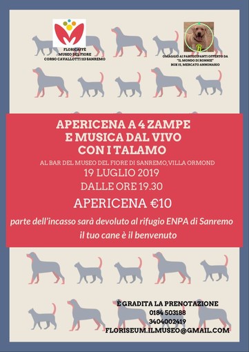 Il Floriseum-Caffè, il Mondo di Ronnie, Enpa Sanremo e la Lavanda Riviera dei Fiori insieme per un apericena a 4 zampe Il Floriseum-Caffè, il Mondo di Ronnie, Enpa Sanremo e la Lavanda Riviera dei Fiori insieme per un apericena a 4 zampe