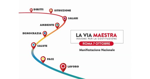 Manifestazione nazionale “La via Maestra”: il 7 ottobre a Roma Cgil sarà presente Manifestazione nazionale “La via Maestra”: il 7 ottobre a Roma Cgil sarà presente