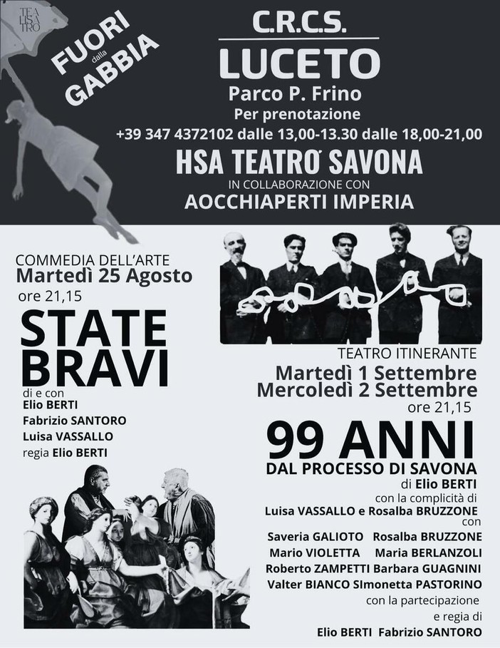 "99 anni dal processo di Savona", lo spettacolo teatrale in scena a Luceto