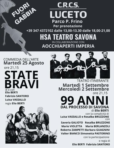 "99 anni dal processo di Savona", lo spettacolo teatrale in scena a Luceto