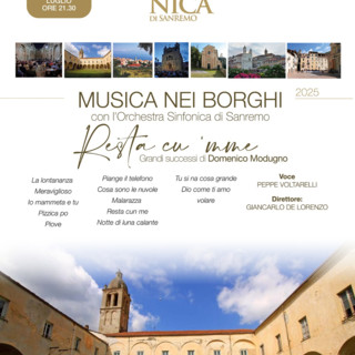 Pieve di Teco, serata magica con l'omaggio a Modugno grazie al concerto della Sinfonica di Sanremo Pieve di Teco, serata magica con l'omaggio a Modugno grazie al concerto della Sinfonica di Sanremo