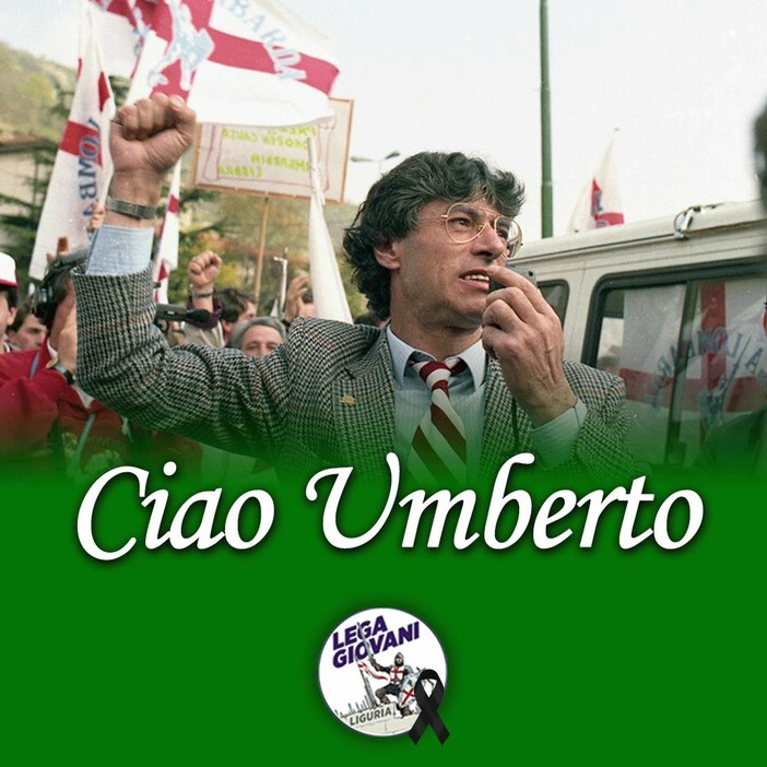Morte di Umberto Bossi, cordoglio della Lega Giovani Liguria: "Un gigante della politica, senza paura e davvero libero" Morte di Umberto Bossi, cordoglio della Lega Giovani Liguria: "Un gigante della politica, senza paura e davvero libero"