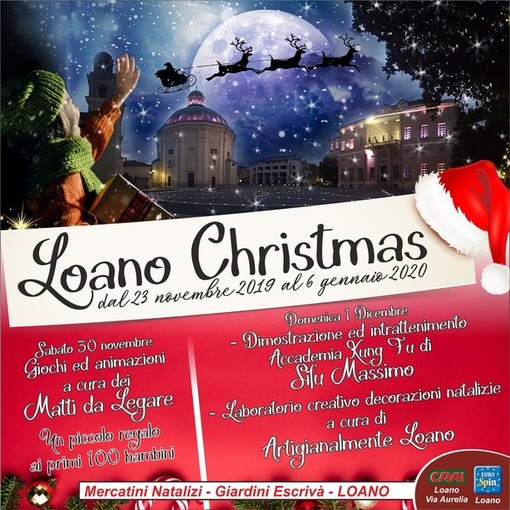 Sabato 30 e domenica 1 dicembre un programma strepitoso ai mercatini di Natale di Loano