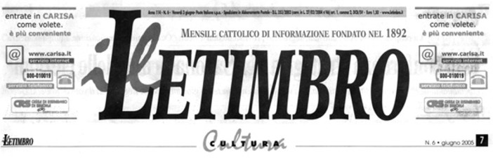 E’ in edicola “Il Letimbro” di marzo, mensile della diocesi E’ in edicola “Il Letimbro” di marzo, mensile della diocesi