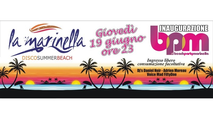 Loano: giovedì 19 inaugurazione dei Beach Party Marinella