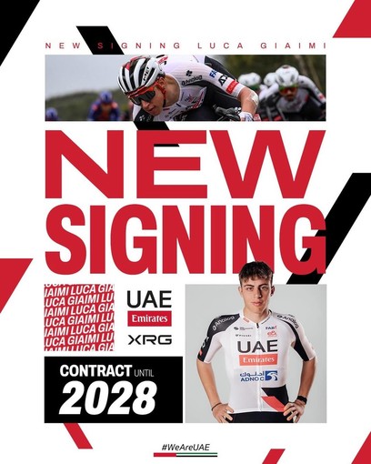 Ciclismo, l'alassino Luca Giaimi promosso nella squadra World Tour della Uae Team Emirates