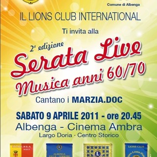 Lions Club Albenga, seconda edizione della serata live di musica anni '60/70