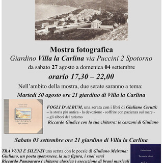 Nel giardino di Villa la Carlina la mostra fotografica “Spotorno come era”