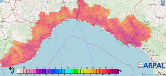 Caldo in Liguria: anche 35° lungo la costa, nell'entroterra sfiorati i 39°