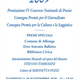Albenga: premiazione del Concorso Nazionale di Poesia