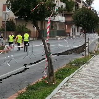 Il dissesto dell'argine del fiume Centa ad Albenga (ottobre 2020)