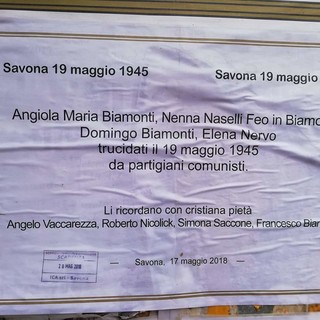 Savona: manifesti mortuari per l'uccisione della famiglia Biamonti