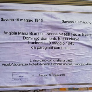 Savona: manifesti mortuari per l'uccisione della famiglia Biamonti Savona: manifesti mortuari per l'uccisione della famiglia Biamonti