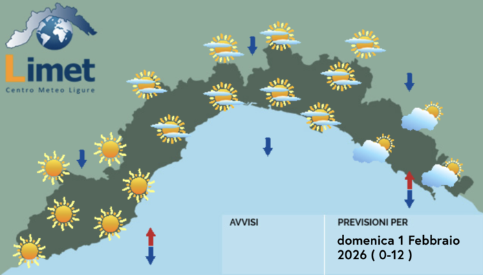 Meteo, primo giorno di febbraio all'insegna delle schiarite su tutta la Liguria Meteo, primo giorno di febbraio all'insegna delle schiarite su tutta la Liguria