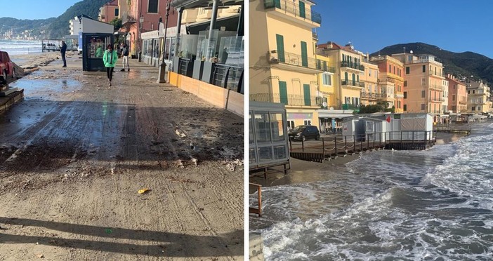 Alassio, limitati i danni per la mareggiata: si torna già alla normalità Alassio, limitati i danni per la mareggiata: si torna già alla normalità