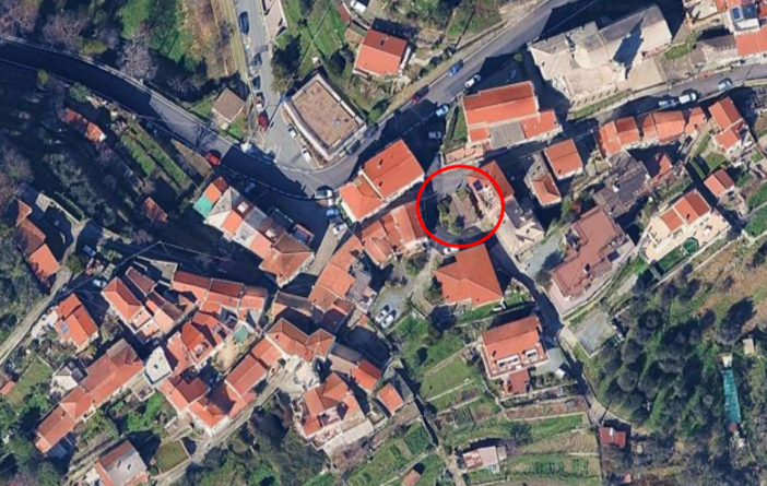 La mappa di Gameragna con la piazza che verrà intitolata al Generale Cortellessa