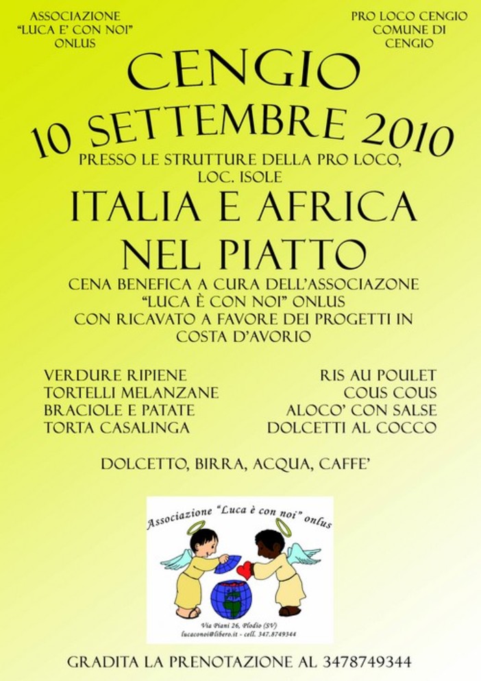 Cengio:evento benefico nelle strutture della Pro Loco Cengio:evento benefico nelle strutture della Pro Loco