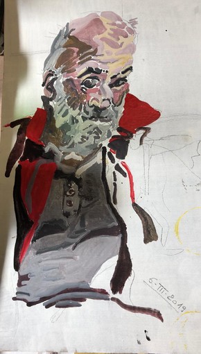 In fotogallery: dipinti di Giuseppe Rosso, scultura di Simone Monesiglio e il panorama dalla location della mostra