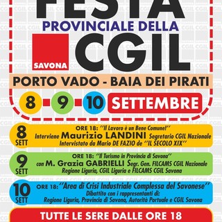 Al via la festa provinciale della Cgil di Savona: tre giorni di dibattiti, musica, giochi e gastronomia