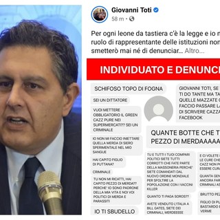 Minacce di morte a Toti: "Per ogni leone da tastiera c'è la legge, avanti coi vaccini"