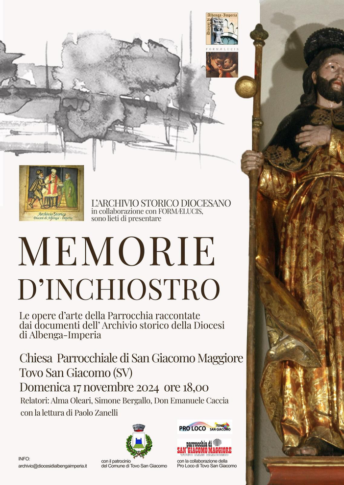 "Memorie d'Inchiostro": le opere d'arte della parrocchia di Tovo San Giacomo rivivono attraverso i documenti storici "Memorie d'Inchiostro": le opere d'arte della parrocchia di Tovo San Giacomo rivivono attraverso i documenti storici