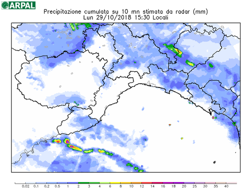 Maltempo, il bacino del Mar Ligure liberato dalla struttura temporalesca