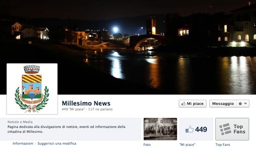La pagina su Facebook