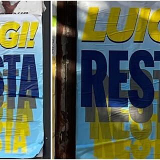 "Luigi resta!": a Pietra spuntano i manifesti pro De Vincenzi per le elezioni 2024 (FOTO)
