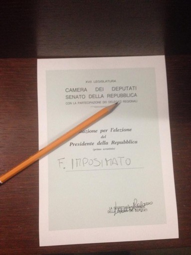 Elezioni Presidente della Repubblica: Matteo Mantero vota Ferdinando Imposimato