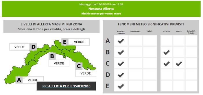 Maltempo in arrivo: emessa una "pre-allerta" per giovedi 15 marzo Maltempo in arrivo: emessa una "pre-allerta" per giovedi 15 marzo