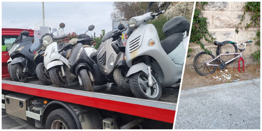 Finale, rimossi oltre una decina di mezzi tra scooter e bici in stato di abbandono Finale, rimossi oltre una decina di mezzi tra scooter e bici in stato di abbandono