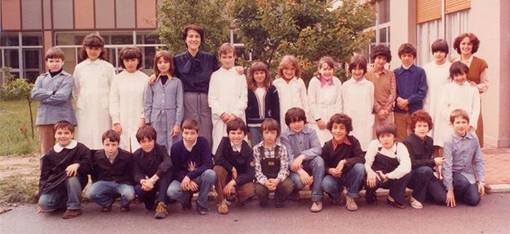 La 5A delle scuole elementari Callandrone di Savona, nel 1979