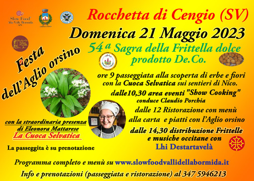 Rocchetta di Cengio: tutto pronto per la Festa dell’Aglio Orsino. In caso di pioggia la manifestazione si svolgerà al coperto nel Palazucca