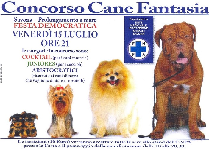 Enpa: XXIII edizione del concorso "Cane Fantasia" a Savona