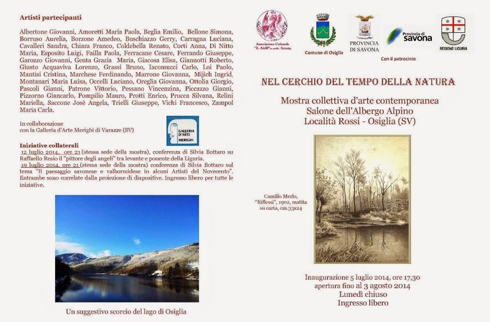 Ad Osiglia la collettiva "Nel cerchio del tempo della natura"