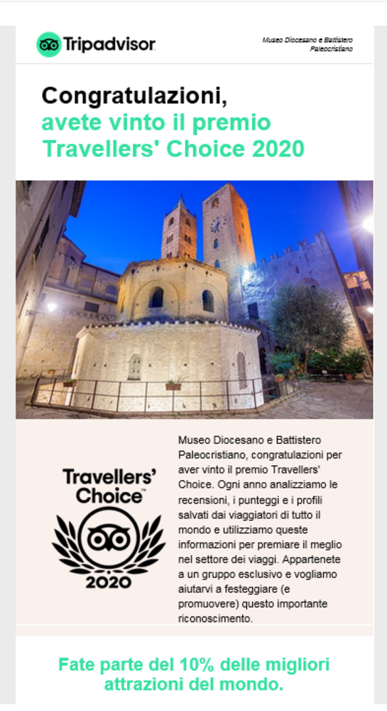 Il Battistero Paleocristiano e il Museo Diocesano di Albenga premiati su TripAdvisor Il Battistero Paleocristiano e il Museo Diocesano di Albenga premiati su TripAdvisor